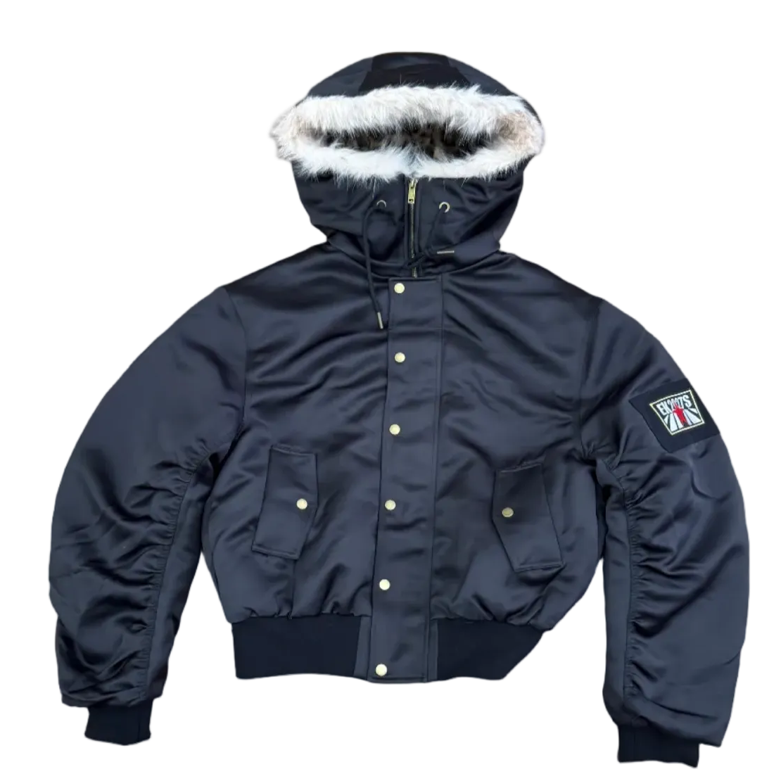 Fur Lined Hooded Bomber Jacket
