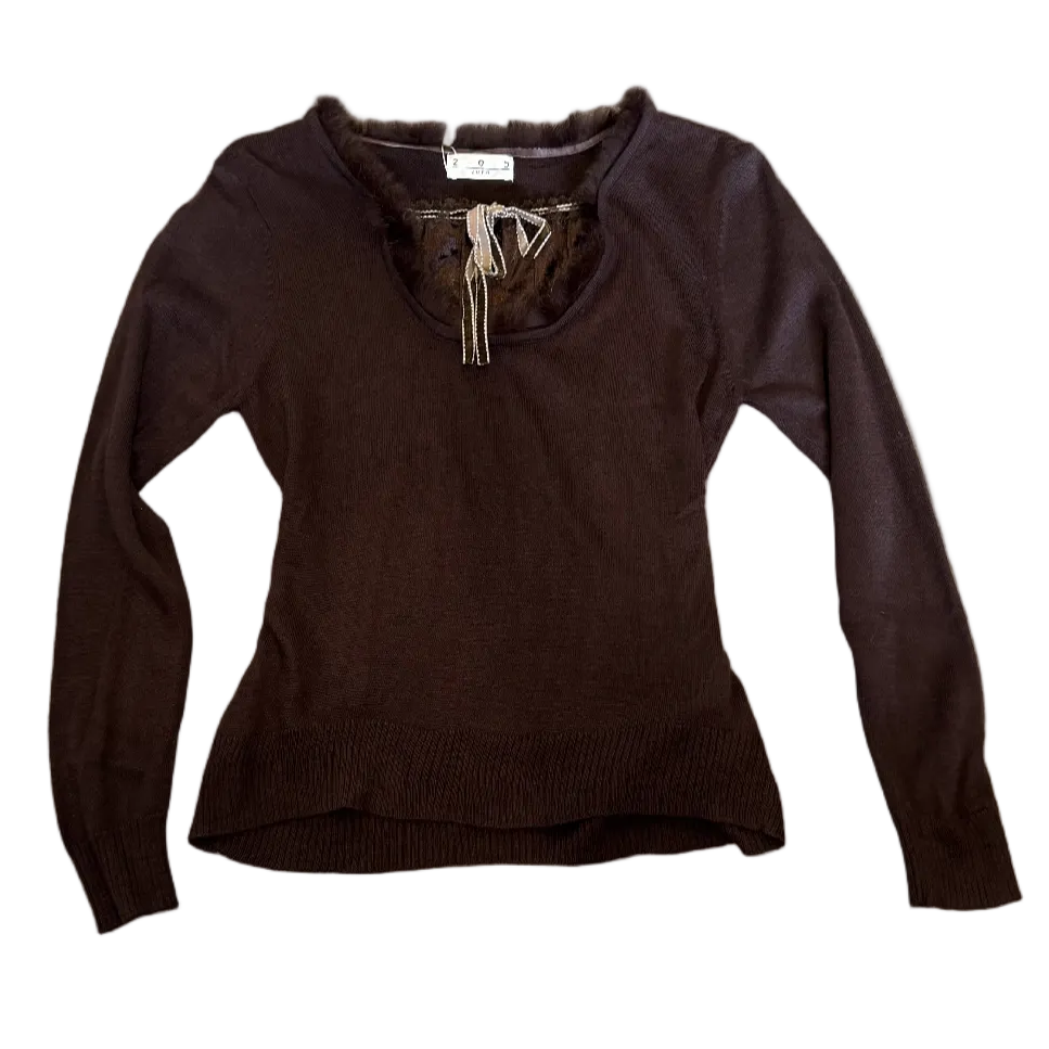 Laced Collar Knit Long sleeve