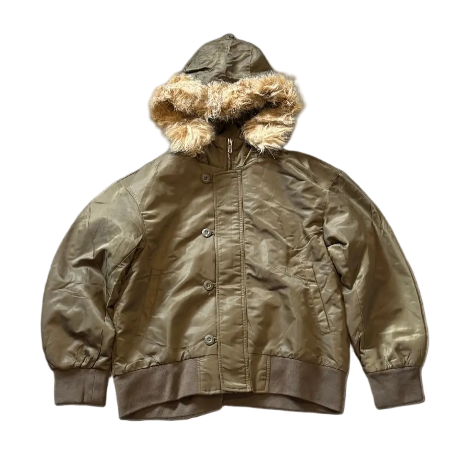 Fur Hooded Bomber Jacket