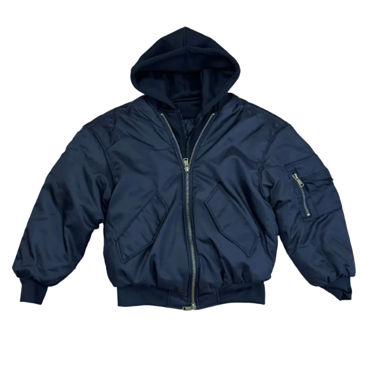 Hooded Bomber Nylon Jacket