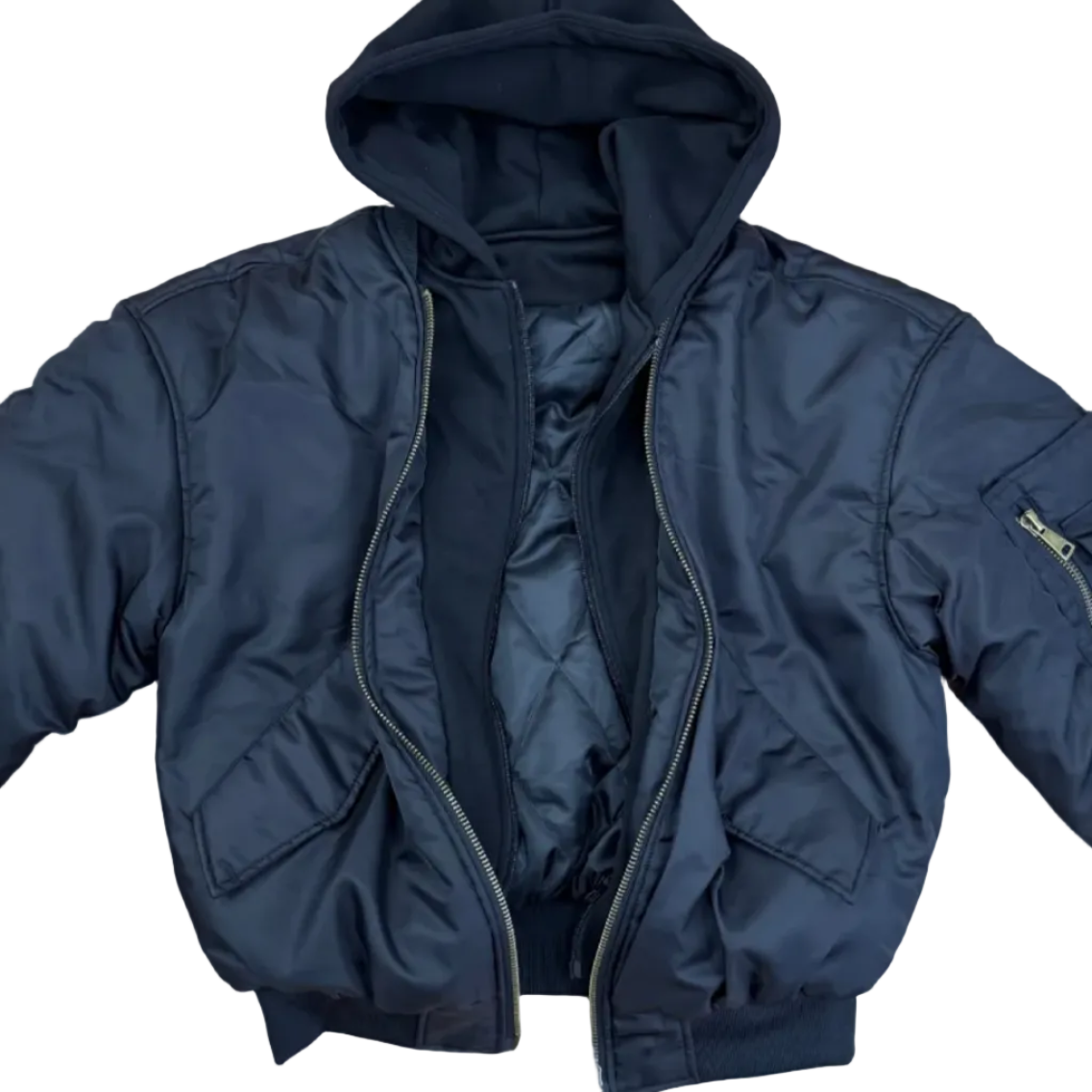 Hooded Bomber Nylon Jacket