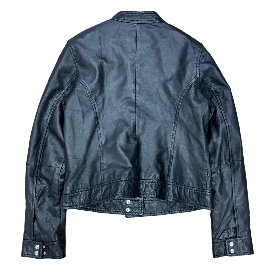 Asymmetrical Zip Leather Biker Jacket